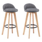 Modern Armless Backrest Counter Stool Wood Bedroom Bar Stool with Cushion and Pedal Grey 2 Piece Set Clearhalo 'Bar Furniture' 'Bar Stools' 'bar_stools' 'furn' 'furn_bar_stools' 'furniture_bar_stools' 'Kitchen & Dining Furniture' 'kitchen&dining_furn' 'kitchen' 'kitchen_furn' Furniture' 4536595