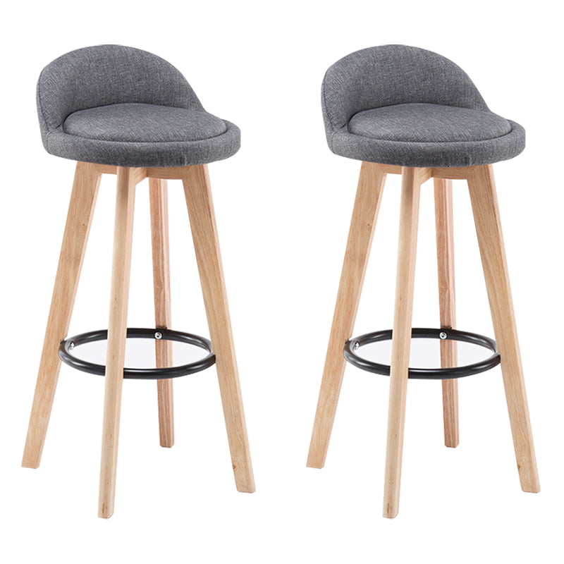 Modern Armless Backrest Counter Stool Wood Bedroom Bar Stool with Cushion and Pedal Grey 2 Piece Set Clearhalo 'Bar Furniture' 'Bar Stools' 'bar_stools' 'furn' 'furn_bar_stools' 'furniture_bar_stools' 'Kitchen & Dining Furniture' 'kitchen&dining_furn' 'kitchen' 'kitchen_furn' Furniture' 4536595