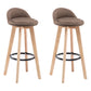 Modern Armless Backrest Counter Stool Wood Bedroom Bar Stool with Cushion and Pedal Coffee 2 Piece Set Clearhalo 'Bar Furniture' 'Bar Stools' 'bar_stools' 'furn' 'furn_bar_stools' 'furniture_bar_stools' 'Kitchen & Dining Furniture' 'kitchen&dining_furn' 'kitchen' 'kitchen_furn' Furniture' 4536596