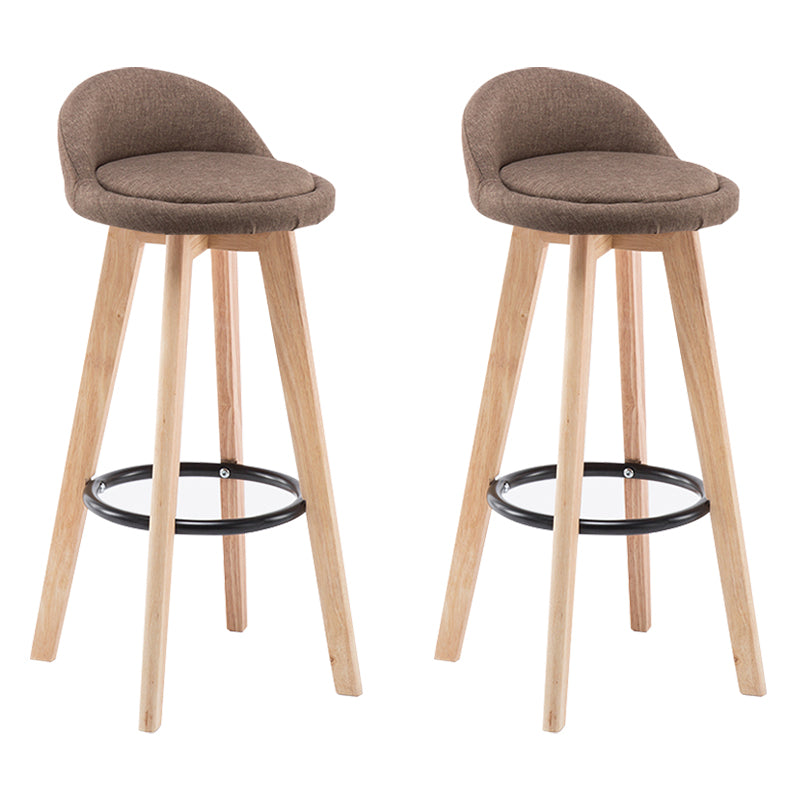 Modern Armless Backrest Counter Stool Wood Bedroom Bar Stool with Cushion and Pedal Coffee 2 Piece Set Clearhalo 'Bar Furniture' 'Bar Stools' 'bar_stools' 'furn' 'furn_bar_stools' 'furniture_bar_stools' 'Kitchen & Dining Furniture' 'kitchen&dining_furn' 'kitchen' 'kitchen_furn' Furniture' 4536596