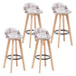 Modern Armless Backrest Counter Stool Wood Bedroom Bar Stool with Cushion and Pedal White-Gray 4 Piece Set Clearhalo 'Bar Furniture' 'Bar Stools' 'bar_stools' 'furn' 'furn_bar_stools' 'furniture_bar_stools' 'Kitchen & Dining Furniture' 'kitchen&dining_furn' 'kitchen' 'kitchen_furn' Furniture' 4536599