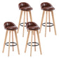 Modern Armless Backrest Counter Stool Wood Bedroom Bar Stool with Cushion and Pedal Brown 4 Piece Set Clearhalo 'Bar Furniture' 'Bar Stools' 'bar_stools' 'furn' 'furn_bar_stools' 'furniture_bar_stools' 'Kitchen & Dining Furniture' 'kitchen&dining_furn' 'kitchen' 'kitchen_furn' Furniture' 4536601