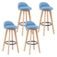 Modern Armless Backrest Counter Stool Wood Bedroom Bar Stool with Cushion and Pedal Sky Blue 4 Piece Set Clearhalo 'Bar Furniture' 'Bar Stools' 'bar_stools' 'furn' 'furn_bar_stools' 'furniture_bar_stools' 'Kitchen & Dining Furniture' 'kitchen&dining_furn' 'kitchen' 'kitchen_furn' Furniture' 4536603