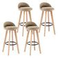 Modern Armless Backrest Counter Stool Wood Bedroom Bar Stool with Cushion and Pedal Khaki 4 Piece Set Clearhalo 'Bar Furniture' 'Bar Stools' 'bar_stools' 'furn' 'furn_bar_stools' 'furniture_bar_stools' 'Kitchen & Dining Furniture' 'kitchen&dining_furn' 'kitchen' 'kitchen_furn' Furniture' 4536604