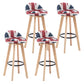 Modern Armless Backrest Counter Stool Wood Bedroom Bar Stool with Cushion and Pedal Red-Blue 4 Piece Set Clearhalo 'Bar Furniture' 'Bar Stools' 'bar_stools' 'furn' 'furn_bar_stools' 'furniture_bar_stools' 'Kitchen & Dining Furniture' 'kitchen&dining_furn' 'kitchen' 'kitchen_furn' Furniture' 4536605