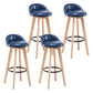 Modern Armless Backrest Counter Stool Wood Bedroom Bar Stool with Cushion and Pedal Blue 4 Piece Set Clearhalo 'Bar Furniture' 'Bar Stools' 'bar_stools' 'furn' 'furn_bar_stools' 'furniture_bar_stools' 'Kitchen & Dining Furniture' 'kitchen&dining_furn' 'kitchen' 'kitchen_furn' Furniture' 4536610