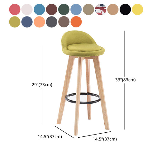 Modern Armless Backrest Counter Stool Wood Bedroom Bar Stool with Cushion and Pedal Clearhalo 'Bar Furniture' 'Bar Stools' 'bar_stools' 'furn' 'furn_bar_stools' 'furniture_bar_stools' 'Kitchen & Dining Furniture' 'kitchen&dining_furn' 'kitchen' 'kitchen_furn' Furniture' 4536615