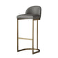 Glam Mental Leather Bar Stools Indoor Barstool with Iron Legs and Low Back Gold 1 Piece Clearhalo 'Bar Furniture' 'Bar Stools' 'bar_stools' 'furn' 'furn_bar_stools' 'furniture_bar_stools' 'Kitchen & Dining Furniture' 'kitchen&dining_furn' 'kitchen' 'kitchen_furn' Furniture' 4536736