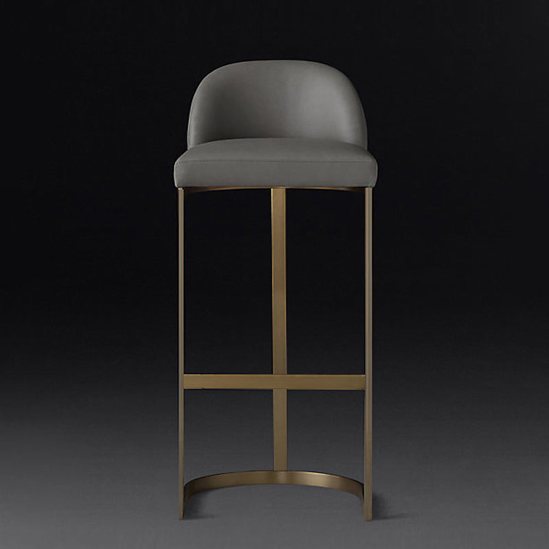 Glam Mental Leather Bar Stools Indoor Barstool with Iron Legs and Low Back Clearhalo 'Bar Furniture' 'Bar Stools' 'bar_stools' 'furn' 'furn_bar_stools' 'furniture_bar_stools' 'Kitchen & Dining Furniture' 'kitchen&dining_furn' 'kitchen' 'kitchen_furn' Furniture' 4536740