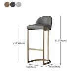Glam Mental Leather Bar Stools Indoor Barstool with Iron Legs and Low Back Clearhalo 'Bar Furniture' 'Bar Stools' 'bar_stools' 'furn' 'furn_bar_stools' 'furniture_bar_stools' 'Kitchen & Dining Furniture' 'kitchen&dining_furn' 'kitchen' 'kitchen_furn' Furniture' 4536754