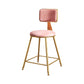 Glam Metal Upholstered Barstool Bristol Bar Stool with Iron Legs and Cushion Low Back Pink 1 Piece Short Stool(18"H) Clearhalo 'Bar Furniture' 'Bar Stools' 'bar_stools' 'furn' 'furn_bar_stools' 'furniture_bar_stools' 'Kitchen & Dining Furniture' 'kitchen&dining_furn' 'kitchen' 'kitchen_furn' Furniture' 4536758