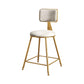 Glam Metal Upholstered Barstool Bristol Bar Stool with Iron Legs and Cushion Low Back White 1 Piece Short Stool(18"H) Clearhalo 'Bar Furniture' 'Bar Stools' 'bar_stools' 'furn' 'furn_bar_stools' 'furniture_bar_stools' 'Kitchen & Dining Furniture' 'kitchen&dining_furn' 'kitchen' 'kitchen_furn' Furniture' 4536760