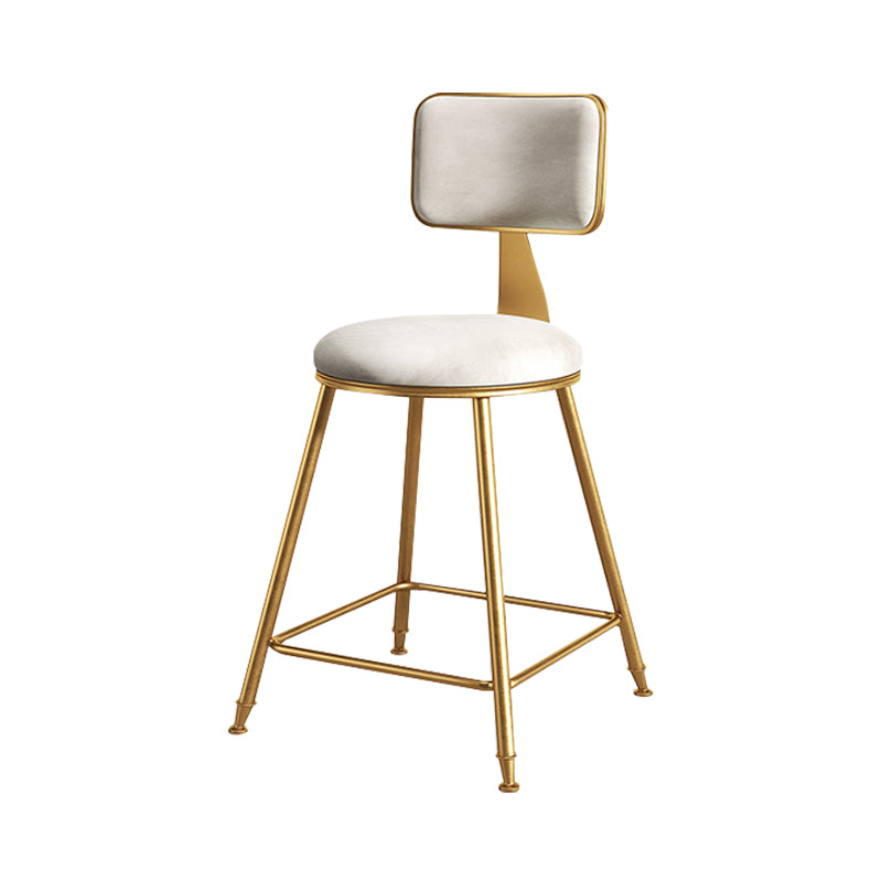 Glam Metal Upholstered Barstool Bristol Bar Stool with Iron Legs and Cushion Low Back White 1 Piece Short Stool(18"H) Clearhalo 'Bar Furniture' 'Bar Stools' 'bar_stools' 'furn' 'furn_bar_stools' 'furniture_bar_stools' 'Kitchen & Dining Furniture' 'kitchen&dining_furn' 'kitchen' 'kitchen_furn' Furniture' 4536760