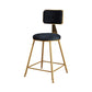 Glam Metal Upholstered Barstool Bristol Bar Stool with Iron Legs and Cushion Low Back Black 1 Piece Short Stool(18"H) Clearhalo 'Bar Furniture' 'Bar Stools' 'bar_stools' 'furn' 'furn_bar_stools' 'furniture_bar_stools' 'Kitchen & Dining Furniture' 'kitchen&dining_furn' 'kitchen' 'kitchen_furn' Furniture' 4536767