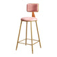 Glam Metal Upholstered Barstool Bristol Bar Stool with Iron Legs and Cushion Low Back Pink 1 Piece Counter Stool(26"H) Clearhalo 'Bar Furniture' 'Bar Stools' 'bar_stools' 'furn' 'furn_bar_stools' 'furniture_bar_stools' 'Kitchen & Dining Furniture' 'kitchen&dining_furn' 'kitchen' 'kitchen_furn' Furniture' 4536773