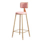 Glam Metal Upholstered Barstool Bristol Bar Stool with Iron Legs and Cushion Low Back Pink 1 Piece Bar Stool(30"H) Clearhalo 'Bar Furniture' 'Bar Stools' 'bar_stools' 'furn' 'furn_bar_stools' 'furniture_bar_stools' 'Kitchen & Dining Furniture' 'kitchen&dining_furn' 'kitchen' 'kitchen_furn' Furniture' 4536775