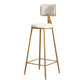 Glam Metal Upholstered Barstool Bristol Bar Stool with Iron Legs and Cushion Low Back White 1 Piece Bar Stool(30"H) Clearhalo 'Bar Furniture' 'Bar Stools' 'bar_stools' 'furn' 'furn_bar_stools' 'furniture_bar_stools' 'Kitchen & Dining Furniture' 'kitchen&dining_furn' 'kitchen' 'kitchen_furn' Furniture' 4536777