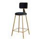 Glam Metal Upholstered Barstool Bristol Bar Stool with Iron Legs and Cushion Low Back Black 1 Piece Counter Stool(26"H) Clearhalo 'Bar Furniture' 'Bar Stools' 'bar_stools' 'furn' 'furn_bar_stools' 'furniture_bar_stools' 'Kitchen & Dining Furniture' 'kitchen&dining_furn' 'kitchen' 'kitchen_furn' Furniture' 4536782
