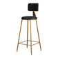 Glam Metal Upholstered Barstool Bristol Bar Stool with Iron Legs and Cushion Low Back Black 1 Piece Bar Stool(30"H) Clearhalo 'Bar Furniture' 'Bar Stools' 'bar_stools' 'furn' 'furn_bar_stools' 'furniture_bar_stools' 'Kitchen & Dining Furniture' 'kitchen&dining_furn' 'kitchen' 'kitchen_furn' Furniture' 4536783