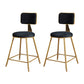 Glam Metal Upholstered Barstool Bristol Bar Stool with Iron Legs and Cushion Low Back Black 2 Piece Set Short Stool(18"H) Clearhalo 'Bar Furniture' 'Bar Stools' 'bar_stools' 'furn' 'furn_bar_stools' 'furniture_bar_stools' 'Kitchen & Dining Furniture' 'kitchen&dining_furn' 'kitchen' 'kitchen_furn' Furniture' 4536789