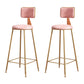 Glam Metal Upholstered Barstool Bristol Bar Stool with Iron Legs and Cushion Low Back Pink 2 Piece Set Bar Stool(30"H) Clearhalo 'Bar Furniture' 'Bar Stools' 'bar_stools' 'furn' 'furn_bar_stools' 'furniture_bar_stools' 'Kitchen & Dining Furniture' 'kitchen&dining_furn' 'kitchen' 'kitchen_furn' Furniture' 4536793