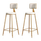 Glam Metal Upholstered Barstool Bristol Bar Stool with Iron Legs and Cushion Low Back White 2 Piece Set Bar Stool(30"H) Clearhalo 'Bar Furniture' 'Bar Stools' 'bar_stools' 'furn' 'furn_bar_stools' 'furniture_bar_stools' 'Kitchen & Dining Furniture' 'kitchen&dining_furn' 'kitchen' 'kitchen_furn' Furniture' 4536795