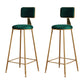 Glam Metal Upholstered Barstool Bristol Bar Stool with Iron Legs and Cushion Low Back Green 2 Piece Set Bar Stool(30"H) Clearhalo 'Bar Furniture' 'Bar Stools' 'bar_stools' 'furn' 'furn_bar_stools' 'furniture_bar_stools' 'Kitchen & Dining Furniture' 'kitchen&dining_furn' 'kitchen' 'kitchen_furn' Furniture' 4536797