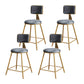 Glam Metal Upholstered Barstool Bristol Bar Stool with Iron Legs and Cushion Low Back Grey 4 Piece Set Short Stool(18"H) Clearhalo 'Bar Furniture' 'Bar Stools' 'bar_stools' 'furn' 'furn_bar_stools' 'furniture_bar_stools' 'Kitchen & Dining Furniture' 'kitchen&dining_furn' 'kitchen' 'kitchen_furn' Furniture' 4536802