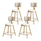 Glam Metal Upholstered Barstool Bristol Bar Stool with Iron Legs and Cushion Low Back White 4 Piece Set Short Stool(18"H) Clearhalo 'Bar Furniture' 'Bar Stools' 'bar_stools' 'furn' 'furn_bar_stools' 'furniture_bar_stools' 'Kitchen & Dining Furniture' 'kitchen&dining_furn' 'kitchen' 'kitchen_furn' Furniture' 4536804