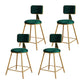 Glam Metal Upholstered Barstool Bristol Bar Stool with Iron Legs and Cushion Low Back Green 4 Piece Set Short Stool(18"H) Clearhalo 'Bar Furniture' 'Bar Stools' 'bar_stools' 'furn' 'furn_bar_stools' 'furniture_bar_stools' 'Kitchen & Dining Furniture' 'kitchen&dining_furn' 'kitchen' 'kitchen_furn' Furniture' 4536805