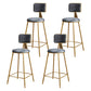 Glam Metal Upholstered Barstool Bristol Bar Stool with Iron Legs and Cushion Low Back Grey 4 Piece Set Counter Stool(26"H) Clearhalo 'Bar Furniture' 'Bar Stools' 'bar_stools' 'furn' 'furn_bar_stools' 'furniture_bar_stools' 'Kitchen & Dining Furniture' 'kitchen&dining_furn' 'kitchen' 'kitchen_furn' Furniture' 4536808