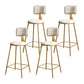 Glam Metal Upholstered Barstool Bristol Bar Stool with Iron Legs and Cushion Low Back White 4 Piece Set Counter Stool(26"H) Clearhalo 'Bar Furniture' 'Bar Stools' 'bar_stools' 'furn' 'furn_bar_stools' 'furniture_bar_stools' 'Kitchen & Dining Furniture' 'kitchen&dining_furn' 'kitchen' 'kitchen_furn' Furniture' 4536812