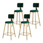 Glam Metal Upholstered Barstool Bristol Bar Stool with Iron Legs and Cushion Low Back Green 4 Piece Set Counter Stool(26"H) Clearhalo 'Bar Furniture' 'Bar Stools' 'bar_stools' 'furn' 'furn_bar_stools' 'furniture_bar_stools' 'Kitchen & Dining Furniture' 'kitchen&dining_furn' 'kitchen' 'kitchen_furn' Furniture' 4536814
