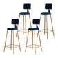 Glam Metal Upholstered Barstool Bristol Bar Stool with Iron Legs and Cushion Low Back Blue 4 Piece Set Bar Stool(30"H) Clearhalo 'Bar Furniture' 'Bar Stools' 'bar_stools' 'furn' 'furn_bar_stools' 'furniture_bar_stools' 'Kitchen & Dining Furniture' 'kitchen&dining_furn' 'kitchen' 'kitchen_furn' Furniture' 4536817