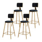 Glam Metal Upholstered Barstool Bristol Bar Stool with Iron Legs and Cushion Low Back Black 4 Piece Set Counter Stool(26"H) Clearhalo 'Bar Furniture' 'Bar Stools' 'bar_stools' 'furn' 'furn_bar_stools' 'furniture_bar_stools' 'Kitchen & Dining Furniture' 'kitchen&dining_furn' 'kitchen' 'kitchen_furn' Furniture' 4536818