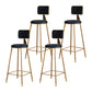 Glam Metal Upholstered Barstool Bristol Bar Stool with Iron Legs and Cushion Low Back Black 4 Piece Set Bar Stool(30"H) Clearhalo 'Bar Furniture' 'Bar Stools' 'bar_stools' 'furn' 'furn_bar_stools' 'furniture_bar_stools' 'Kitchen & Dining Furniture' 'kitchen&dining_furn' 'kitchen' 'kitchen_furn' Furniture' 4536819