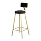 Glam Metal Upholstered Barstool Living Room Bar Stool with Low Back and Cushion Black 1 Piece Clearhalo 'Bar Furniture' 'Bar Stools' 'bar_stools' 'furn' 'furn_bar_stools' 'furniture_bar_stools' 'Kitchen & Dining Furniture' 'kitchen&dining_furn' 'kitchen' 'kitchen_furn' Furniture' 4536826