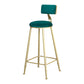 Glam Metal Upholstered Barstool Living Room Bar Stool with Low Back and Cushion Green 1 Piece Clearhalo 'Bar Furniture' 'Bar Stools' 'bar_stools' 'furn' 'furn_bar_stools' 'furniture_bar_stools' 'Kitchen & Dining Furniture' 'kitchen&dining_furn' 'kitchen' 'kitchen_furn' Furniture' 4536827
