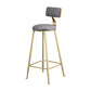 Glam Metal Upholstered Barstool Living Room Bar Stool with Low Back and Cushion Grey 1 Piece Clearhalo 'Bar Furniture' 'Bar Stools' 'bar_stools' 'furn' 'furn_bar_stools' 'furniture_bar_stools' 'Kitchen & Dining Furniture' 'kitchen&dining_furn' 'kitchen' 'kitchen_furn' Furniture' 4536834