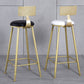 Glam Metal Upholstered Barstool Living Room Bar Stool with Low Back and Cushion Clearhalo 'Bar Furniture' 'Bar Stools' 'bar_stools' 'furn' 'furn_bar_stools' 'furniture_bar_stools' 'Kitchen & Dining Furniture' 'kitchen&dining_furn' 'kitchen' 'kitchen_furn' Furniture' 4536839