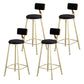 Glam Metal Upholstered Barstool Living Room Bar Stool with Low Back and Cushion Black 4 Piece Set Clearhalo 'Bar Furniture' 'Bar Stools' 'bar_stools' 'furn' 'furn_bar_stools' 'furniture_bar_stools' 'Kitchen & Dining Furniture' 'kitchen&dining_furn' 'kitchen' 'kitchen_furn' Furniture' 4536845