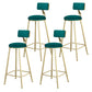 Glam Metal Upholstered Barstool Living Room Bar Stool with Low Back and Cushion Green 4 Piece Set Clearhalo 'Bar Furniture' 'Bar Stools' 'bar_stools' 'furn' 'furn_bar_stools' 'furniture_bar_stools' 'Kitchen & Dining Furniture' 'kitchen&dining_furn' 'kitchen' 'kitchen_furn' Furniture' 4536846