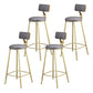 Glam Metal Upholstered Barstool Living Room Bar Stool with Low Back and Cushion Grey 4 Piece Set Clearhalo 'Bar Furniture' 'Bar Stools' 'bar_stools' 'furn' 'furn_bar_stools' 'furniture_bar_stools' 'Kitchen & Dining Furniture' 'kitchen&dining_furn' 'kitchen' 'kitchen_furn' Furniture' 4536849