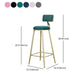 Glam Metal Upholstered Barstool Living Room Bar Stool with Low Back and Cushion Clearhalo 'Bar Furniture' 'Bar Stools' 'bar_stools' 'furn' 'furn_bar_stools' 'furniture_bar_stools' 'Kitchen & Dining Furniture' 'kitchen&dining_furn' 'kitchen' 'kitchen_furn' Furniture' 4536850