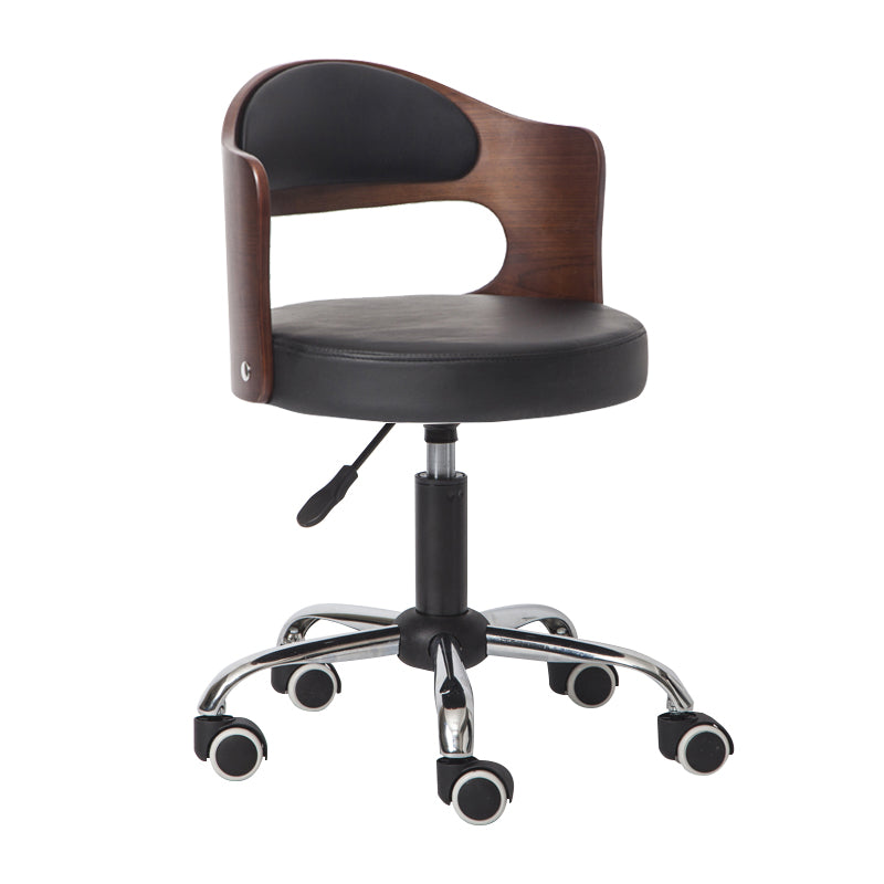 Modern Adjustable Rotatable Stool Steel Household Bar Stool with Cushion and Pulley Matte Black 1 Piece Clearhalo 'Bar Furniture' 'Bar Stools' 'bar_stools' 'furniture_bar_stools' 'Kitchen & Dining Furniture' 'kitchen&dining_furn' 'kitchen' 'kitchen_furn' Furniture' 4536888