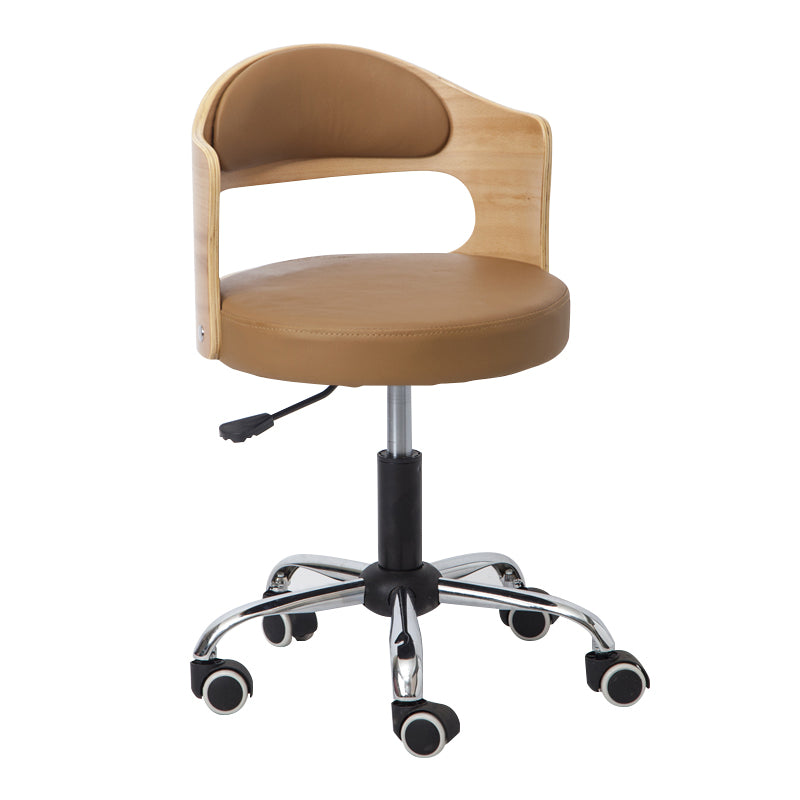 Modern Adjustable Rotatable Stool Steel Household Bar Stool with Cushion and Pulley Beige 1 Piece Clearhalo 'Bar Furniture' 'Bar Stools' 'bar_stools' 'furniture_bar_stools' 'Kitchen & Dining Furniture' 'kitchen&dining_furn' 'kitchen' 'kitchen_furn' Furniture' 4536899