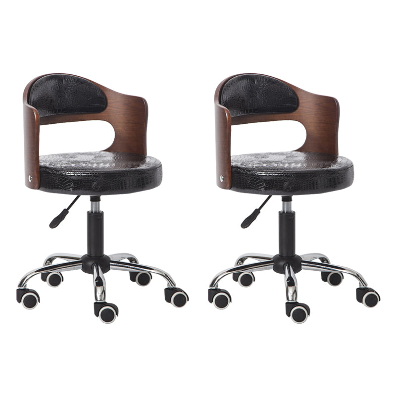 Modern Adjustable Rotatable Stool Steel Household Bar Stool with Cushion and Pulley Black Set of 2 Clearhalo 'Bar Furniture' 'Bar Stools' 'bar_stools' 'furniture_bar_stools' 'Kitchen & Dining Furniture' 'kitchen&dining_furn' 'kitchen' 'kitchen_furn' Furniture' 4536907