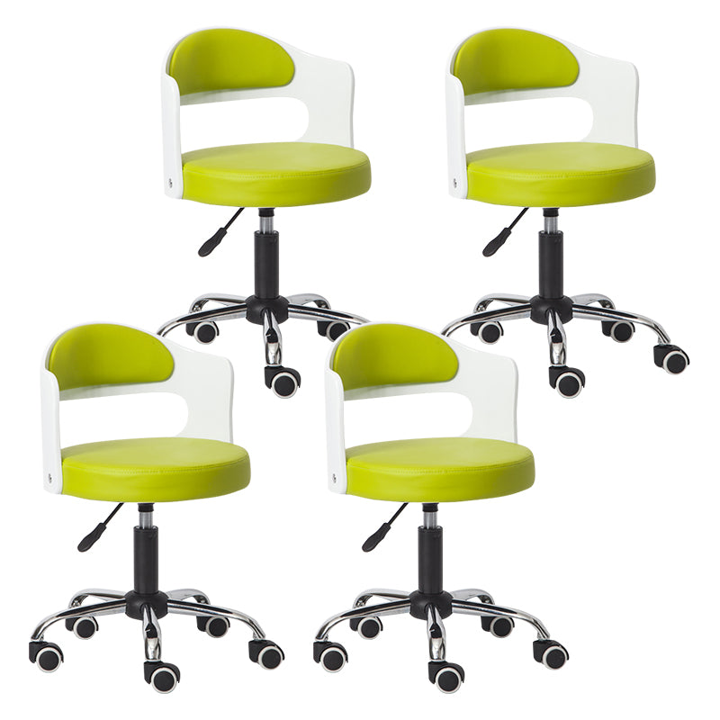 Modern Adjustable Rotatable Stool Steel Household Bar Stool with Cushion and Pulley Green Set of 4 Clearhalo 'Bar Furniture' 'Bar Stools' 'bar_stools' 'furniture_bar_stools' 'Kitchen & Dining Furniture' 'kitchen&dining_furn' 'kitchen' 'kitchen_furn' Furniture' 4536926