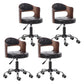 Modern Adjustable Rotatable Stool Steel Household Bar Stool with Cushion and Pulley Black Set of 4 Clearhalo 'Bar Furniture' 'Bar Stools' 'bar_stools' 'furniture_bar_stools' 'Kitchen & Dining Furniture' 'kitchen&dining_furn' 'kitchen' 'kitchen_furn' Furniture' 4536927