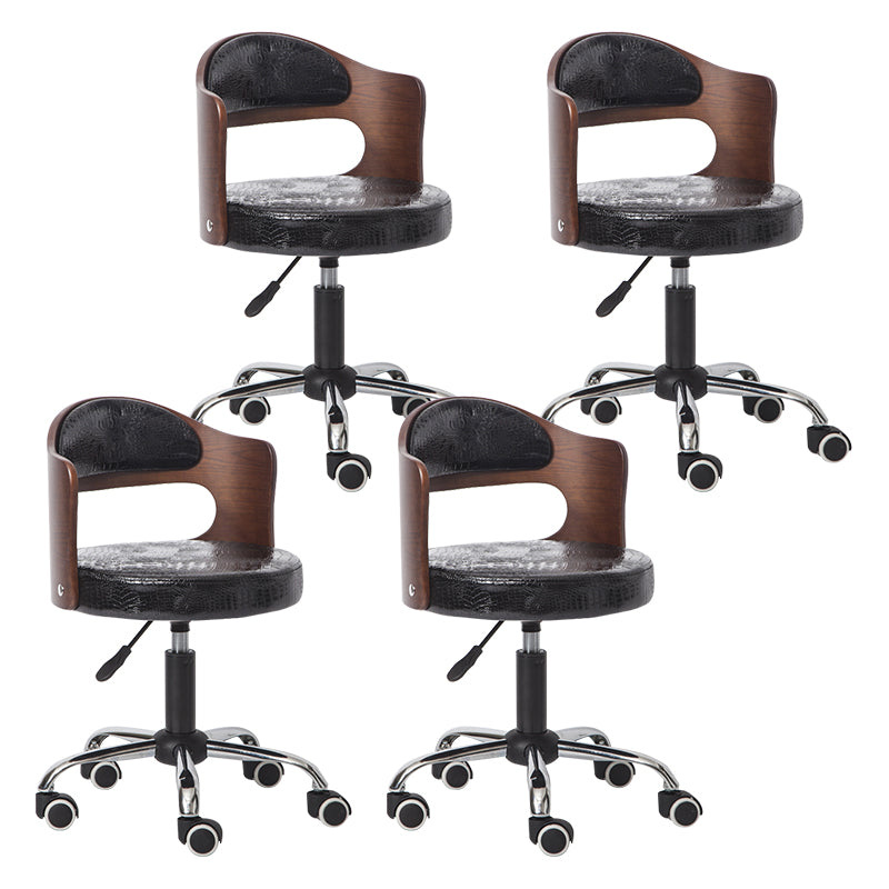 Modern Adjustable Rotatable Stool Steel Household Bar Stool with Cushion and Pulley Black Set of 4 Clearhalo 'Bar Furniture' 'Bar Stools' 'bar_stools' 'furniture_bar_stools' 'Kitchen & Dining Furniture' 'kitchen&dining_furn' 'kitchen' 'kitchen_furn' Furniture' 4536927